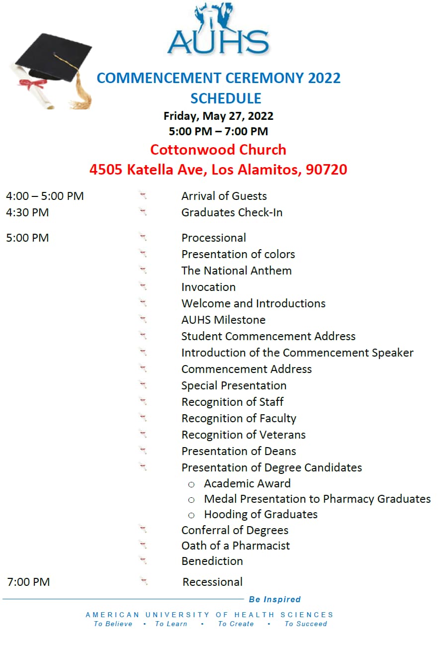 american-university-of-health-sciences-auhs-2022-Graduation-Schedule american-university-of-health-sciences-auhs-2022-Graduation-Schedule